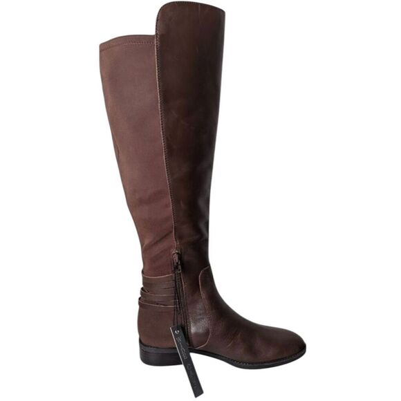 NWT VINCE CAMUTO Pauletta Brown Leather Wide Calf Over The Knee Boot Size 8M - Picture 6 of 6